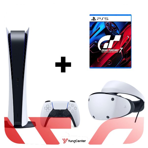 خرید ps5 دیجیتال + هدست مجازی VR2 + بازی gran turismo 7